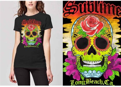Sublime Ladies T-Shirt - Colour Skull