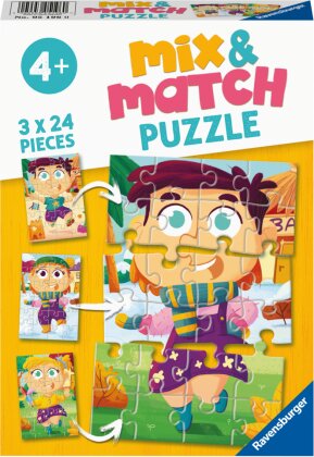 Ravensburger Kinderpuzzle - 05196 Mix&Match Kunterbunte Kleider - Puzzle für Kinder ab 4 Jahren, mit 3x24 Teilen