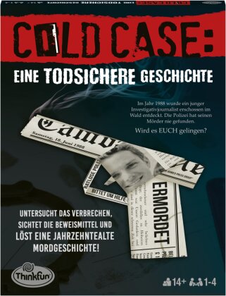 ThinkFun - 76464 - Cold Case: Eine todsichere Geschichte. Der Krimi im eigenen Heim. Wer findet den Mörder? Ein Rätsel-Spiel für Einen oder in der Gruppe ab 14 Jahren