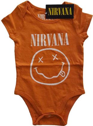 Nirvana Kids Baby Grow - White Happy Face - Taglia 86/92