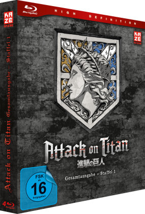 Attack on Titan - Staffel 1 (Edition complète, Édition Deluxe, 4 Blu-ray)