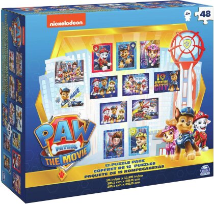 Puzzle Paw Patrol The Movie 12-Puzzle Pack - Set mit 12 Puzzles in einer Box