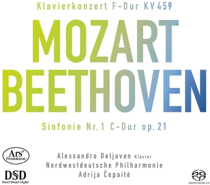 Wolfgang Amadeus Mozart (1756-1791), Ludwig van Beethoven (1770-1827), Adrija Cepaite & Alessandro Deljavan - Piano Concerto 19, Symphony No. 1 (Hybrid SACD)