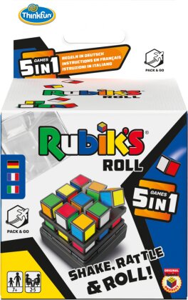 ThinkFun - 76458 - Rubik's Roll - Die Rubik's Spielesammlung für Jungen und Mädchen ab 8 Jahren in praktischer Mitnahmebox. Ein tolles Geschenk für alle Fans des original Rubik's Cube.
