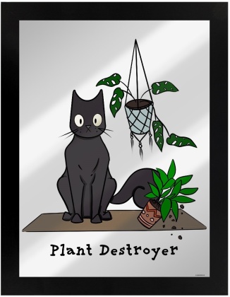 Spooky Cat: Plant Destroyer - Mittoted Tin Sign