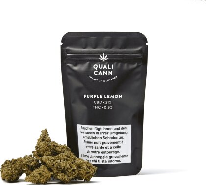 Qualicann Purple Lemon (5.5g) - Indoor (CBD: <21% THC: <0.9%)