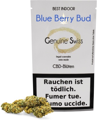 Genuine Swiss Blueberry Bud (2.5g) - Indoor (CBD: <15% THC:<1%)
