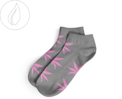 Short Socks-Size 36-42 Grey/Pink
