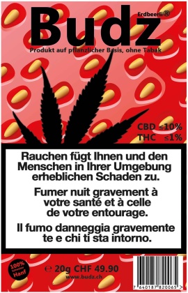 Budz Erdbeerli (20g) - Outdoor (CBD: <10% THC: <1%)