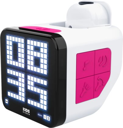 Bigben - Retro Cube Wecker [incl. Projektor] - white/pink