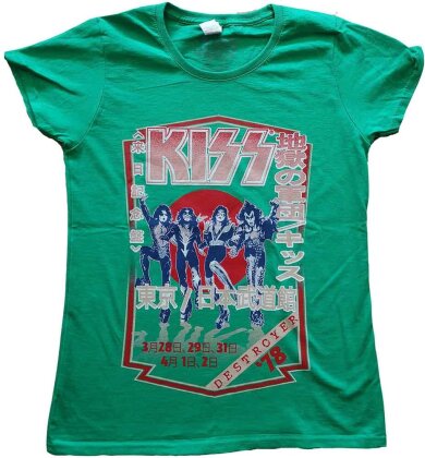 KISS Ladies T-Shirt - Destroyer Tour '78 (Green)