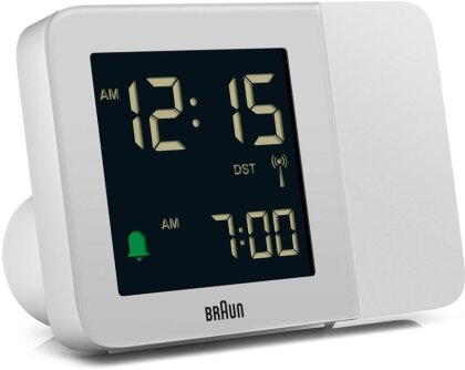 Braun digital RC Projecton Alarm Clock - white