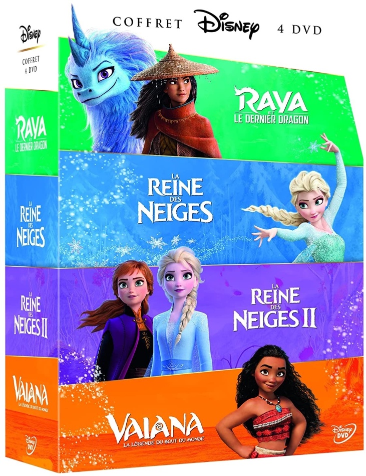 Princesses Boxset 2021 - Raya et le dernier dragon / La Reine des Neiges / La Reine des Neiges 2 / Vaiana - La légende du bout du monde (4 DVDs)