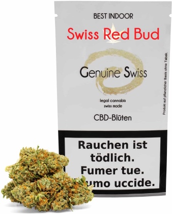 Genuine Swiss Red Bud (2.5g) - Indoor (CBD: <12% THC: <1%)