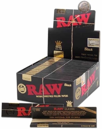 Raw Black King Size Slim Extra Fine - Box 50 Stk.