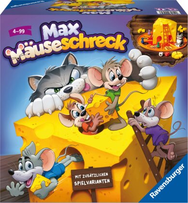 Ravensburger Kinderspiele 24562 - Max Mäuseschreck - Würfel-Laufspiel für 2 bis 4 Spieler ab 4 Jahren