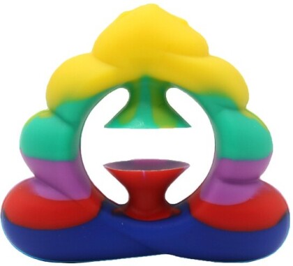 Fidget Pop Snap Squeeze Triangle Rainbow - ca. 6 x 8 cm .
