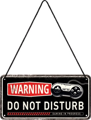 Hängeschild. Achtung / Gaming in progress