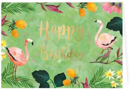 Happy Birthday Flamingo Doppelkarte