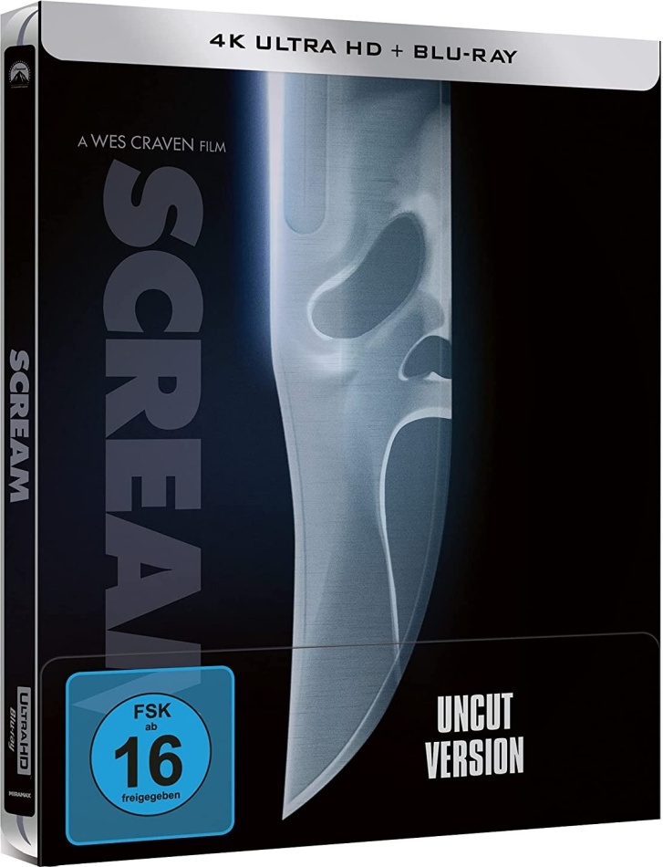 Scream (1996) (25th Anniversary Edition, Limited Edition, Steelbook, Uncut, 4K Ultra HD + Blu-ray)