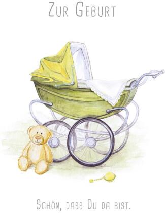 Geburt Kinderwagen Doppelkarte