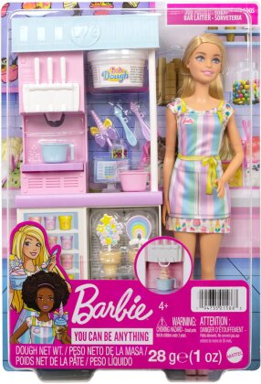 Barbie Eisdiele Spielset - Puppe 30 cm blond. Eisstand.