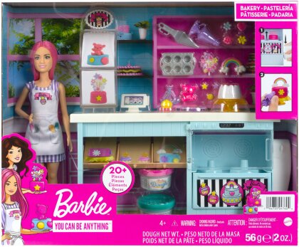 Barbie Bäckerei Spielset - Puppe pinke Haare, Backstation