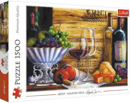 Gedeckter Tisch mit Wein - 1500 Teile Puzzle