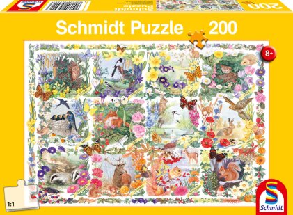 Mit Tieren und Blumen durch die Jahreszeiten (Kinderpuzzle)