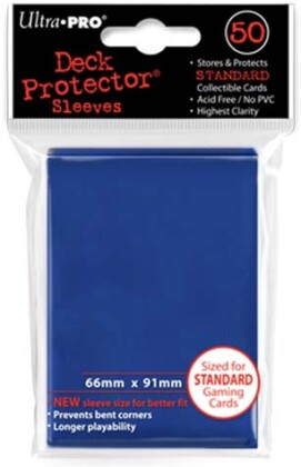 Protèges Cartes 50 pièces - Bleu - Standard - 9 cm