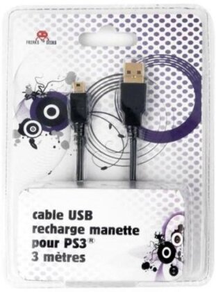 Câble charge Mini-USB (PS3) - 300 cm