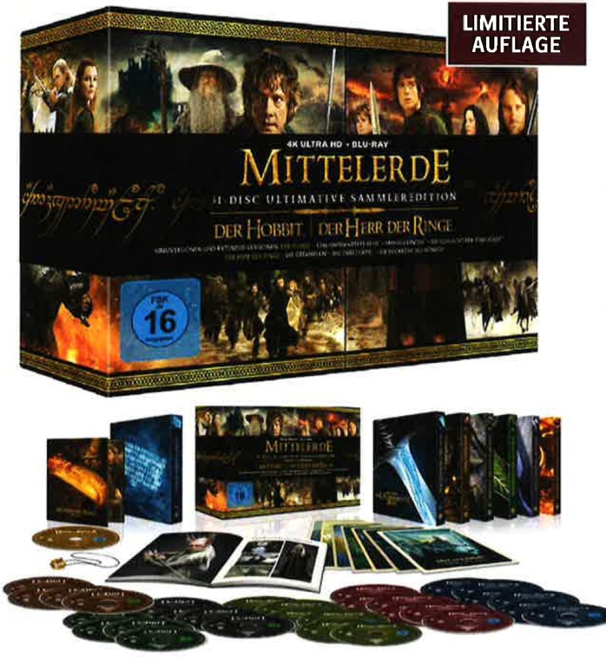 Mittelerde Collection - Der Hobbit & Der Herr der Ringe (Limitierte Sammlerbox, Collector's Edition, 4K Ultra HD + Blu-ray)