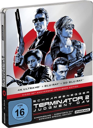 Terminator 2 - Judgment Day (1991) (Director's Cut, Versione Cinema, Edizione Limitata 30° Anniversario, Extended Special Edition, Steelbook, 4K Ultra HD + Blu-ray + Blu-ray 3D)