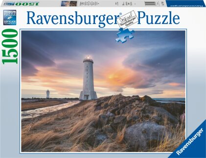 Ravensburger Puzzle 17106 Magische Stimmung über dem Leuchtturm von Akranes - Island 1500 Teile Puzzle
