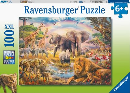 Ravensburger Kinderpuzzle - Afrikanische Savanne - 100 Teile Puzzle für Kinder ab 6 Jahren