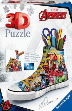Sneaker Avengers - 108 Teile 3D Puzzle - praktischer Stiftehalter im Marvel Avengers Design