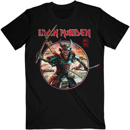 Iron Maiden Unisex T-Shirt - Senjutsu Eddie Warrior Circle