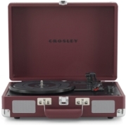 Crosley - Cruiser Plus Deluxe Portable Turntable (Burgundy)- Now With Bluetooth Out