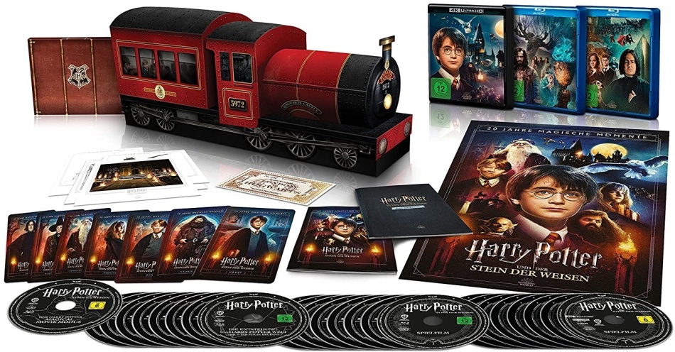 Harry Potter 1-7 (Jubiläums-Sammleredition Hogwarts Express, Édition Limitée, 8 4K Ultra HDs + 17 Blu-ray)