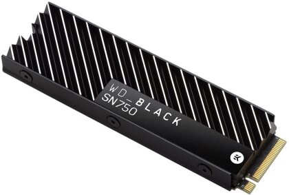 WD Black SSD SN750 Gaming 500GB - PCIe Gen3 8Gb/s M.2 High-Performance NVMe SSD with heatsink internal single-packed
