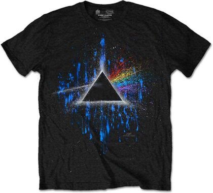 Pink Floyd Unisex T-Shirt - Dark Side of the Moon Blue Splatter - Grösse XS