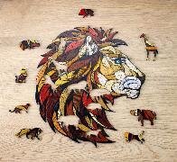 Holzpuzzle Löwe mit Spieltieren