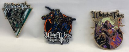 Jon Schaffer (Iced Earth / Demons & Wizards) - Wicked Words And Epic Tales Enamel Pin Set (3 Pieces)