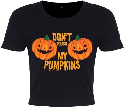 Don't Touch My Pumpkins - Black Crop Top