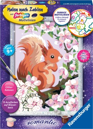 Ravensburger Malen nach Zahlen 20064 - Neugieriges Eichhörnchen - Kinder ab 9 Jahren