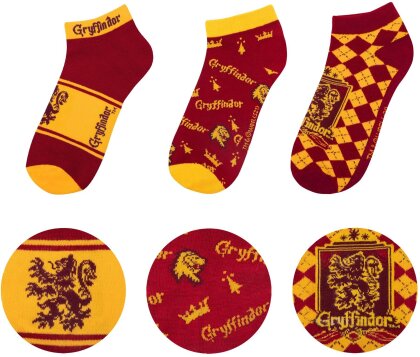 Harry Potter - Gryffindor Sneaker Socken [3 Paare] - Grösse M