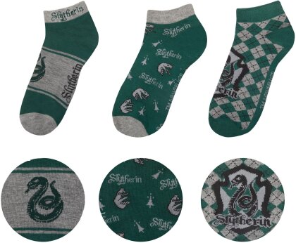 Harry Potter - Slytherin Sneaker Socken [3 Paare] - Grösse M