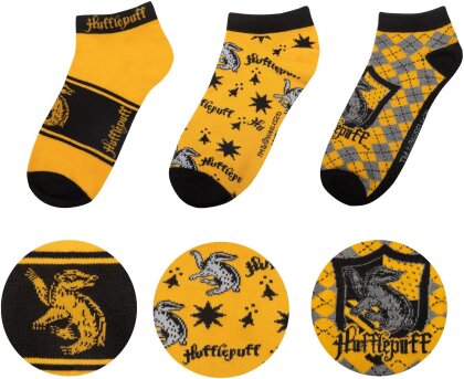 Harry Potter - Hufflepuff Sneaker Socken [3 Paare] - Grösse M