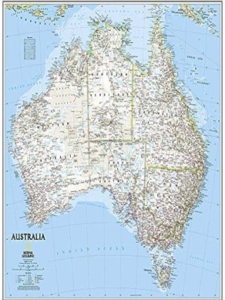 Australia Classic - Political Map, Wandkarte 1:6,413 Mio, Poster, Masse: 76 x 69 cm, gerollt, Plano