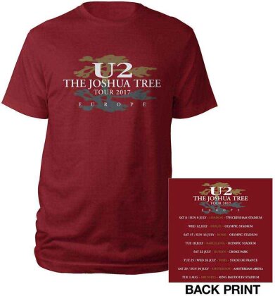 U2 Unisex T-Shirt - Joshua Tree 2017 (Ex-Tour & Back Print)